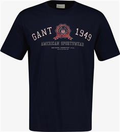 ΑΝΔΡΙΚΗ ΜΠΛΟΥΖΑ T-SHIRT REGULAR FIT - 2003353 ΜΠΛΕ ΣΚΟΥΡΟ GANT