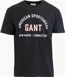 ΑΝΔΡΙΚΗ ΜΠΛΟΥΖΑ T-SHIRT REGULAR FIT - 2003364 ΜΑΥΡΟ GANT από το NOTOS