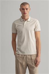 ΑΝΔΡΙΚΗ ΠΟΛΟ ΜΠΛΟΥΖΑ ΜΕ ΡΙΓΕ ΛΕΠΤΟΜΕΡΕΙΕΣ SLIM FIT - 2012066 ΕΚΡΟΥ GANT
