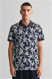 ΑΝΔΡΙΚΗ ΠΟΛΟ ΜΠΛΟΥΖΑ ΠΙΚΕ ΜΕ PALM PRINT REGULAR FIT - 2062038 ΜΠΛΕ ΣΚΟΥΡΟ GANT