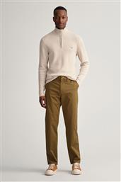 ΑΝΔΡΙΚΟ CHINO ΠΑΝΤΕΛΟΝΙ ΜΟΝΟΧΡΩΜΟ ΜΕ LOGO LABEL REGULAR FIT ''ALLISTER'' - 1500039 ΚΑΦΕ ΑΝΟΙΧΤΟ GANT