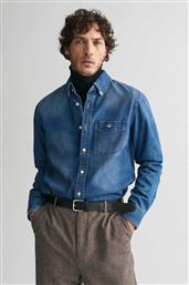 ΑΝΔΡΙΚΟ DENIM ΠΟΥΚΑΜΙΣΟ BUTTON DOWN ΜΕ ΤΣΕΠΗ ΚΑΙ ΛΟΓΟΤΥΠΟ REGULAR FIT - 3240199 DENIM BLUE GANT από το NOTOS