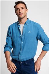 ΑΝΔΡΙΚΟ ΛΙΝΟ ΠΟΥΚΑΜΙΣΟ ΜΕ BUTTON-DOWN ΓΙΑΚΑ ''GARMENT-DYED'' - 3008560 ΜΠΛΕ GANT
