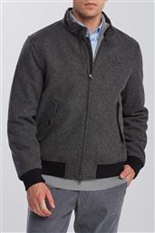 ΑΝΔΡΙΚΟ ΜΑΛΛΙΝΟ BOMBER JACKET ''HERRINGTON'' - 7006087 ΑΝΘΡΑΚΙ GANT