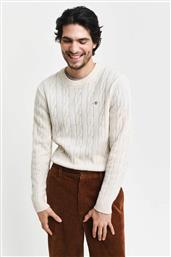 ΑΝΔΡΙΚΟ ΜΑΛΛΙΝΟ ΠΟΥΛΟΒΕΡ ΜΕ CABLE KNIT PATTERN REGULAR FIT - 8050213 ΚΡΕΜ GANT