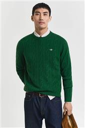 ΑΝΔΡΙΚΟ ΜΑΛΛΙΝΟ ΠΟΥΛΟΒΕΡ ΜΕ CABLE KNIT PATTERN REGULAR FIT - 8050213 ΠΡΑΣΙΝΟ GANT