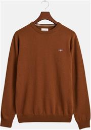 ΑΝΔΡΙΚΟ ΜΑΛΛΙΝΟ ΠΟΥΛΟΒΕΡ ΜΕ ΚΕΝΤΗΜΕΝΟ ΛΟΓΟΤΥΠΟ REGULAR FIT - 87211 ΚΑΦΕ TAWNY GANT