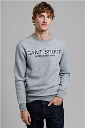 ΑΝΔΡΙΚΟ ΜΟΝΟΧΡΩΜΟ ΦΟΥΤΕΡ ΜΕ LOGO PRINT ''SPORT CREW NECK'' - 2046069 ΓΚΡΙ GANT