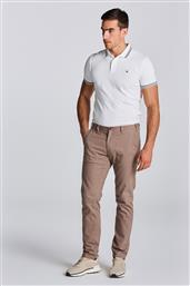 ΑΝΔΡΙΚΟ ΠΑΝΤΕΛΟΝΙ ΜΟΝΟΧΡΩΜΟ ΜΕ ΤΣΕΠΕΣ ΚΑΙ LOGO LABEL SLIM FIT ''HALLDEN'' - 1505159 ΚΑΜΗΛΟ GANT