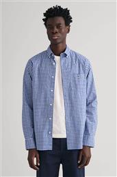 ΑΝΔΡΙΚΟ ΠΟΥΚΑΜΙΣΟ BUTTON DOWN CLASSIC POPLIN ΜΕ ΚΑΡΟ ΣΧΕΔΙΟ ΚΑΙ ΤΣΕΠΗ ΜΕ ΚΕΝΤΗΜΕΝΟ ΛΟΓΟΤΥΠΟ REGULAR FIT - 3000120 ΜΠΛΕ GANT