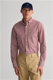ΑΝΔΡΙΚΟ ΠΟΥΚΑΜΙΣΟ BUTTON DOWN CLASSIC POPLIN ΜΕ ΚΑΡΟ ΣΧΕΔΙΟ ΚΑΙ ΤΣΕΠΗ ΜΕ ΚΕΝΤΗΜΕΝΟ ΛΟΓΟΤΥΠΟ REGULAR FIT - 3000120 ΜΠΟΡΝΤΟ GANT