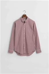 ΑΝΔΡΙΚΟ ΠΟΥΚΑΜΙΣΟ BUTTON DOWN CLASSIC POPLIN ΜΕ ΚΑΡΟ ΣΧΕΔΙΟ ΚΑΙ ΤΣΕΠΗ ΜΕ ΚΕΝΤΗΜΕΝΟ ΛΟΓΟΤΥΠΟ REGULAR FIT - 3000120 ΜΠΟΡΝΤΟ GANT