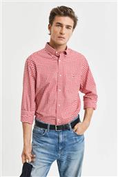 ΑΝΔΡΙΚΟ ΠΟΥΚΑΜΙΣΟ BUTTON DOWN CLASSIC POPLIN ΜΕ ΚΑΡΟ ΣΧΕΔΙΟ ΚΑΙ ΤΣΕΠΗ ΜΕ ΚΕΝΤΗΜΕΝΟ ΛΟΓΟΤΥΠΟ REGULAR FIT - 3000120 ΚΟΚΚΙΝΟ GANT