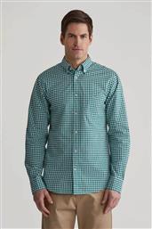ΑΝΔΡΙΚΟ ΠΟΥΚΑΜΙΣΟ BUTTON DOWN CLASSIC POPLIN ΜΕ ΚΑΡΟ ΣΧΕΔΙΟ ΚΑΙ ΤΣΕΠΗ ΜΕ ΚΕΝΤΗΜΕΝΟ ΛΟΓΟΤΥΠΟ REGULAR FIT - 3000120 ΠΡΑΣΙΝΟ TROPICAL GANT