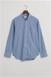 ΑΝΔΡΙΚΟ ΠΟΥΚΑΜΙΣΟ BUTTON DOWN CLASSIC POPLIN ΜΕ ΡΙΓΕ ΣΧΕΔΙΟ ΚΑΙ ΤΣΕΠΗ ΜΕ ΚΕΝΤΗΜΕΝΟ ΛΟΓΟΤΥΠΟ REGULAR FIT - 3000130 ΜΠΛΕ GANT