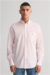 ΑΝΔΡΙΚΟ ΠΟΥΚΑΜΙΣΟ BUTTON DOWN CLASSIC POPLIN ΜΕ ΡΙΓΕ ΣΧΕΔΙΟ ΚΑΙ ΤΣΕΠΗ ΜΕ ΚΕΝΤΗΜΕΝΟ ΛΟΓΟΤΥΠΟ REGULAR FIT - 3000130 ΡΟΖ ΑΝΟΙΧΤΟ GANT