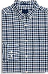 ΑΝΔΡΙΚΟ ΠΟΥΚΑΜΙΣΟ BUTTON DOWN ΜΕ ΚΑΡΟ ΣΧΕΔΙΟ ΚΑΙ ΤΣΕΠΗ ΜΕ ΛΟΓΟΤΥΠΟ REGULAR FIT - 3015830 ΜΠΛΕ GANT