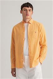 ΑΝΔΡΙΚΟ ΠΟΥΚΑΜΙΣΟ BUTTON DOWN ΜΕ ΚΕΝΤΗΜΕΝΟ ΛΟΓΟΤΥΠΟ ''COTTON LINEN'' - 3018670 ΜΟΥΣΤΑΡΔΙ GANT