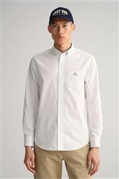ΑΝΔΡΙΚΟ ΠΟΥΚΑΜΙΣΟ BUTTON DOWN ΜΕ ΜΙΚΡΟΣΧΕΔΙΟ REGULAR FIT - 3220049 ΛΕΥΚΟ GANT
