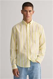 ΑΝΔΡΙΚΟ ΠΟΥΚΑΜΙΣΟ BUTTON-DOWN ΜΕ ΡΙΓΕ PRINT REGULAR FIT - 3230112 ΚΙΤΡΙΝΟ GANT από το NOTOS