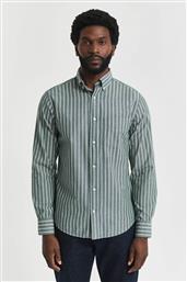 ΑΝΔΡΙΚΟ ΠΟΥΚΑΜΙΣΟ BUTTON DOWN ΜΕ ΡΙΓΕ ΣΧΕΔΙΟ REGULAR FIT - 3250206 ΠΡΑΣΙΝΟ GANT