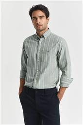 ΑΝΔΡΙΚΟ ΠΟΥΚΑΜΙΣΟ BUTTON DOWN ΜΕ ΡΙΓΕ ΣΧΕΔΙΟ REGULAR FIT - 3250212 ΠΡΑΣΙΝΟ GANT