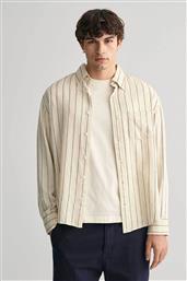 ΑΝΔΡΙΚΟ ΠΟΥΚΑΜΙΣΟ BUTTON DOWN ΜΕ ΡΙΓΕ ΣΧΕΔΙΟ RELAXED FIT - 3240031 ΚΡΕΜ GANT