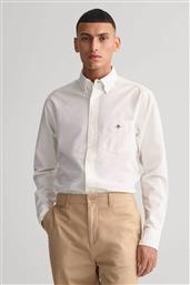 ΑΝΔΡΙΚΟ ΠΟΥΚΑΜΙΣΟ BUTTON DOWN OXFORD ΜΕ ΚΕΝΤΗΜΕΝΟ ΛΟΓΟΤΥΠΟ REGULAR FIT - 3000200 ΛΕΥΚΟ GANT