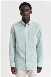 ΑΝΔΡΙΚΟ ΠΟΥΚΑΜΙΣΟ BUTTON DOWN OXFORD ΡΙΓΕ ΜΕ ΚΕΝΤΗΜΕΝΟ ΛΟΓΟΤΥΠΟ REGULAR FIT - 3000230 ΠΡΑΣΙΝΟ GANT