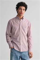 ΑΝΔΡΙΚΟ ΠΟΥΚΑΜΙΣΟ BUTTON DOWN POPLIN ΜΕ ΨΙΛΟ ΡΙΓΕ ΣΧΕΔΙΟ ΚΑΙ ΤΣΕΠΗ ΜΕ ΚΕΝΤΗΜΕΝΟ ΛΟΓΟΤΥΠΟ REGULAR FIT - 3000140 ΜΠΟΡΝΤΟ GANT