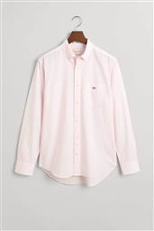 ΑΝΔΡΙΚΟ ΠΟΥΚΑΜΙΣΟ BUTTON DOWN POPLIN ΜΕ ΨΙΛΟ ΡΙΓΕ ΣΧΕΔΙΟ ΚΑΙ ΤΣΕΠΗ ΜΕ ΚΕΝΤΗΜΕΝΟ ΛΟΓΟΤΥΠΟ REGULAR FIT - 3000140 ΡΟΖ ΑΝΟΙΧΤΟ GANT