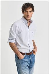 ΑΝΔΡΙΚΟ ΠΟΥΚΑΜΙΣΟ BUTTON DOWN POPLIN ΜΕ ΨΙΛΟ ΡΙΓΕ ΣΧΕΔΙΟ ΚΑΙ ΤΣΕΠΗ ΜΕ ΚΕΝΤΗΜΕΝΟ ΛΟΓΟΤΥΠΟ REGULAR FIT - 3000140 ΣΙΕΛ GANT