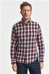 ΑΝΔΡΙΚΟ ΠΟΥΚΑΜΙΣΟ FLANNEL BUTTON DOWN ΜΕ ΚΑΡΟ ΣΧΕΔΙΟ ΚΑΙ ΤΣΕΠΗ ΚΑΙ ΚΕΝΤΗΜΕΝΟ ΛΟΓΟΤΥΠΟ REGULAR FIT - 3250242 ΚΟΚΚΙΝΟ GANT