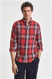ΑΝΔΡΙΚΟ ΠΟΥΚΑΜΙΣΟ FLANNEL BUTTON DOWN ΜΕ ΚΑΡΟ ΣΧΕΔΙΟ ΚΑΙ ΤΣΕΠΗ ΚΑΙ ΚΕΝΤΗΜΕΝΟ ΛΟΓΟΤΥΠΟ REGULAR FIT - 3250243 ΚΟΚΚΙΝΟ GANT