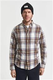 ΑΝΔΡΙΚΟ ΠΟΥΚΑΜΙΣΟ FLANNEL BUTTON DOWN ΜΕ ΚΑΡΟ ΣΧΕΔΙΟ ΚΑΙ ΤΣΕΠΗ ΚΑΙ ΚΕΝΤΗΜΕΝΟ ΛΟΓΟΤΥΠΟ REGULAR FIT - 3250243 ΚΡΕΜ GANT