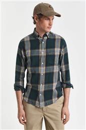 ΑΝΔΡΙΚΟ ΠΟΥΚΑΜΙΣΟ FLANNEL BUTTON DOWN ΜΕ ΚΑΡΟ ΣΧΕΔΙΟ ΚΑΙ ΤΣΕΠΗ ΚΑΙ ΚΕΝΤΗΜΕΝΟ ΛΟΓΟΤΥΠΟ REGULAR FIT - 3250243 ΠΡΑΣΙΝΟ ΣΚΟΥΡΟ GANT