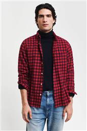 ΑΝΔΡΙΚΟ ΠΟΥΚΑΜΙΣΟ FLANNEL BUTTON DOWN ΜΕ ΚΑΡΟ ΣΧΕΔΙΟ ΚΑΙ ΤΣΕΠΗ ΜΕ ΛΟΓΟΤΥΠΟ REGULAR FIT - 3240217 ΚΟΚΚΙΝΟ GANT