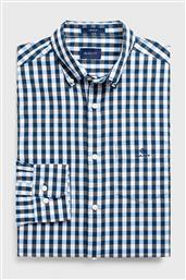 ΑΝΔΡΙΚΟ ΠΟΥΚΑΜΙΣΟ ΚΑΡΟ GINGHAM HEATHER OXFORD SHIRT - 3061500 ΜΠΛΕ ΣΚΟΥΡΟ GANT