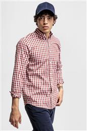 ΑΝΔΡΙΚΟ ΠΟΥΚΑΜΙΣΟ ΚΑΡΟ GINGHAM HEATHER OXFORD SHIRT - 3061500 ΚΟΚΚΙΝΟ GANT από το NOTOS