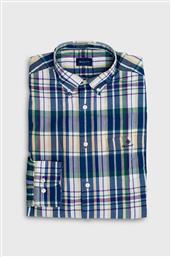 ΑΝΔΡΙΚΟ ΠΟΥΚΑΜΙΣΟ ΚΑΡΟ REGULAR FIT TECH PREP MADRAS - 3009420 ΠΡΑΣΙΝΟ GANT