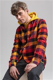 ΑΝΔΡΙΚΟ ΠΟΥΚΑΜΙΣΟ ΜΕ ΚΑΡΟ ΣΧΕΔΙΟ ''MELANGE FLANNEL'' - 3017120 ΠΟΡΤΟΚΑΛΙ GANT