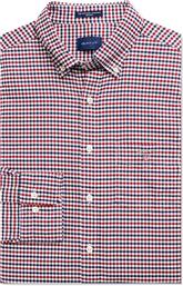 ΑΝΔΡΙΚΟ ΠΟΥΚΑΜΙΣΟ REGULAR OXFORD THREE-COLOR GINGHAM - 3056500 ΚΟΚΚΙΝΟ GANT
