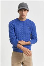 ΑΝΔΡΙΚΟ ΠΟΥΛΟΒΕΡ ΜΕ CABLE KNIT PATTERN ΚΑΙ ΚΕΝΤΗΜΕΝΟ ΛΟΓΟΤΥΠΟ REGULAR FIT - 8050601 ΜΠΛΕ GANT