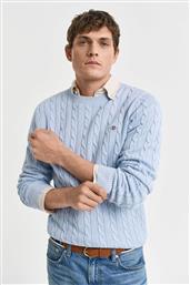 ΑΝΔΡΙΚΟ ΠΟΥΛΟΒΕΡ ΜΕ CABLE KNIT PATTERN ΚΑΙ ΚΕΝΤΗΜΕΝΟ ΛΟΓΟΤΥΠΟ REGULAR FIT - 8050601 ΜΠΛΕ ΑΝΟΙΧΤΟ GANT