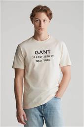 ΑΝΔΡΙΚΟ T-SHIRT ΜΕ BIG LOGO ΚΑΙ LETTERING REGULAR FIT - 2003301 ΚΡΕΜ GANT