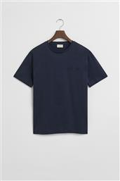 ΑΝΔΡΙΚΟ T-SHIRT ΜΕ TON-SUR-TON ΚΕΝΤΗΜΕΝΟ ΛΟΓΟΤΥΠΟ REGULAR FIT - 2067058 ΜΠΛΕ ΣΚΟΥΡΟ GANT