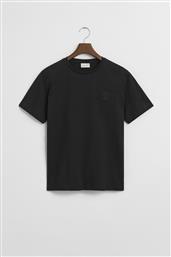 ΑΝΔΡΙΚΟ T-SHIRT ΜΕ TON-SUR-TON ΚΕΝΤΗΜΕΝΟ ΛΟΓΟΤΥΠΟ REGULAR FIT - 2067058 ΜΑΥΡΟ GANT