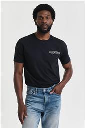 ΑΝΔΡΙΚΟ T-SHIRT ΜΟΝΟΧΡΩΜΟ ΜΕ GRAPHIC LOGO PRINT REGULAR FIT - 2044017 ΜΑΥΡΟ GANT