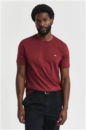 ΑΝΔΡΙΚΟ T-SHIRT ΜΟΝΟΧΡΩΜΟ ΜΕ ΚΕΝΤΗΜΕΝΟ ΛΟΓΟΤΥΠΟ REGULAR FIT - 2003184 ΜΠΟΡΝΤΟ GANT