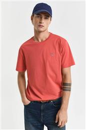 ΑΝΔΡΙΚΟ T-SHIRT ΜΟΝΟΧΡΩΜΟ ΜΕ ΚΕΝΤΗΜΕΝΟ ΛΟΓΟΤΥΠΟ REGULAR FIT - 2003184 ΚΟΡΑΛΙ GANT